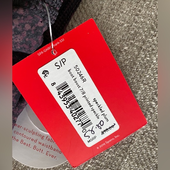 Spanx Booty Boost 7/8 leggings. NWT Speckled Plum. Size S/P - Picture 6 of 7